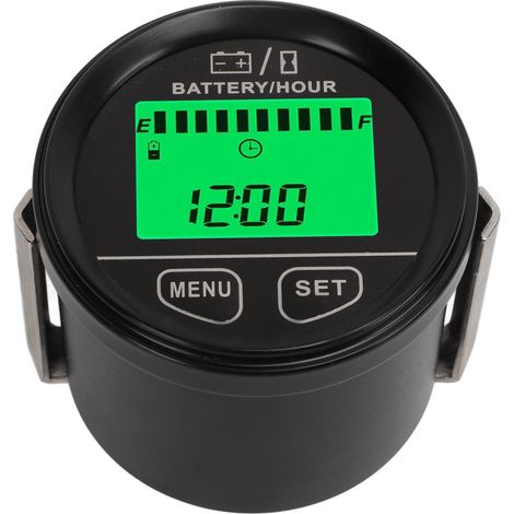 Voltmètre 12V-24V auto-identification positif négatif, moniteur de batterie avec horloge et fonction de mesure de tension pour voiture (1/5)
