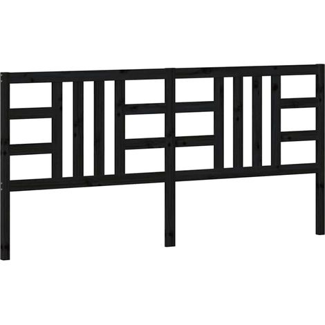 Maison Exclusive - Kopfteil Schwarz 206x4x100 cm Massivholz Kiefe