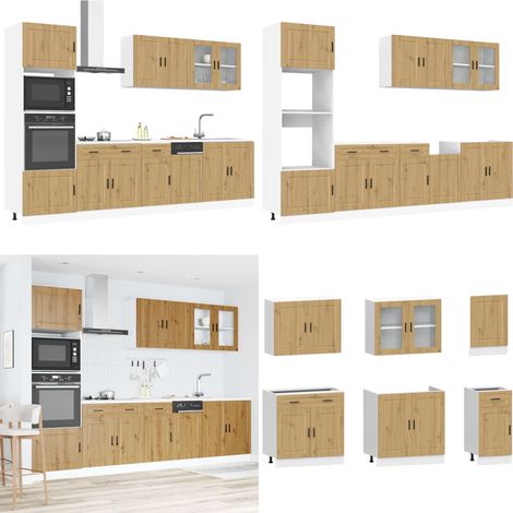 vidaXL 7-tlg. Küchenschrank-Set Kalmar Artisan-Eiche Holzwerkstoff (1/5)