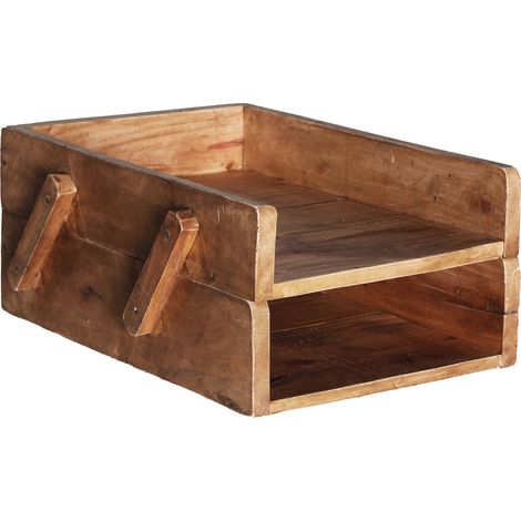 Coffret Ethnique en Bois Pliable - Bois Mahogany vieilli (1/4)