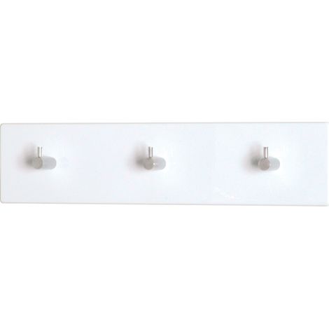 Porte-manteau 3 patères murales design blanc Elio (1/2)
