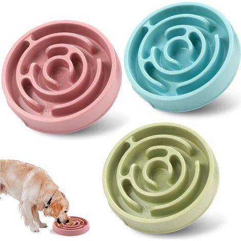 Fressnapf mit Anti-Fress-Funktion – 3-teilig – Futternapf für Haustiere – Fressnapf für Hunde mit Anti-Fress-Funktion – Hundenapf – mit Labyrinthmuster – Katzennapf – geeignet für kleine Katzen und (1/5)