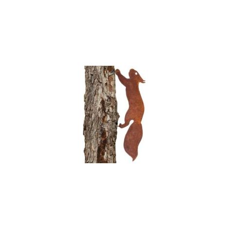 30 cm - Écureuil pour Arbre - Décoration de Jardin en métal -  Patine Rouille Naturelle， Decoration Jardin Rouille