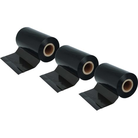 vhbw 3x Thermal Ribbon compatible with Valentin CV6800, Compa II - Serie Label Printer, 110 mm x 300 m, Wax Resin, Black (1/5)
