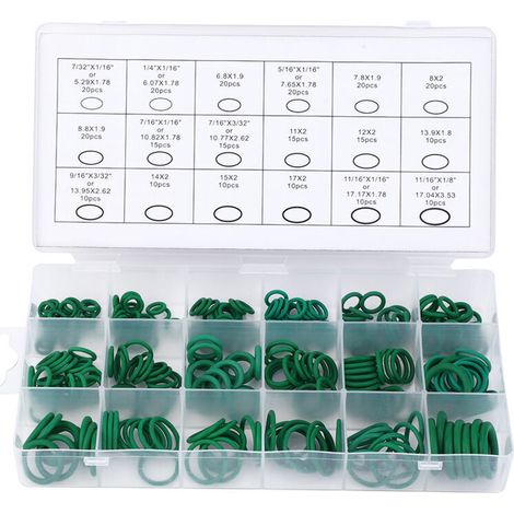 Packung mit 270 hochtemperaturbeständigen O-Ringen und Gummiring-Sortiment – Crezuo