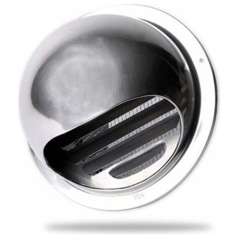 Grille De Ventilation - 100 Mm - Acier Inoxydable - Extérieur Avec Couvercle Hémisphérique Et Moustiquaire - 1 Pièce (1/4)