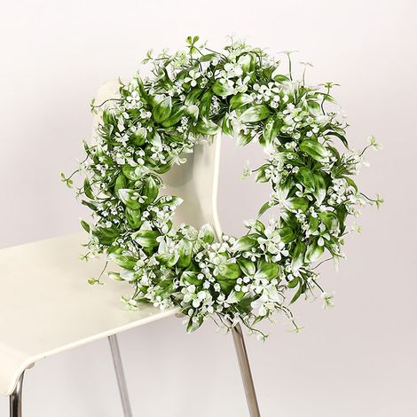 Guirlande Artificielle - Couronne Décorative Porte d'Entrée Extérieure - Pour Printemps Été Accueil - 45 cm - 1 Pièce (1/5)