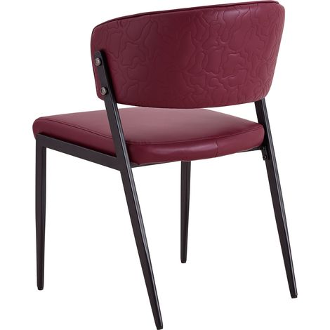 CHICFURN Set 2 sedie da pranzo 78 cm rosse in similpelle e metallo per cucina moderna (1/5)