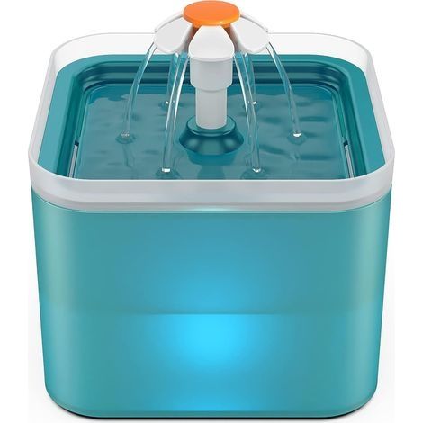 Fontaine Chat, Abreuvoir Automatique pour Chats et Chiens, Fontaine à Eau Ultra Silencieuse avec Filtre à Charbon Actif et Pompe à Eau, 2 L, Bleu (1/5)