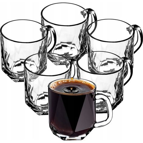 KADAX Bicchieri da tè e caffè 300 ml Bicchiere da bevanda con manico Set di 6 bicchieri (1/4)