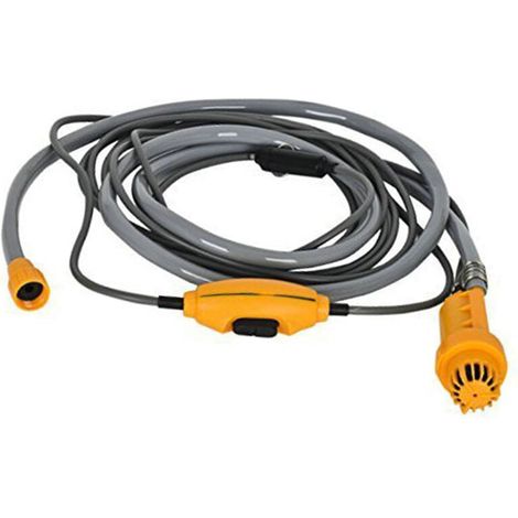 Doccia portatile da esterno, doccia da campeggio a 12V con pompa dell'acqua, cavo da 6 metri, spina accendisigari, portata massima 2,5 litri al minuto.