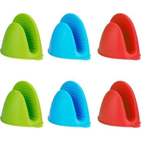 3 Paires Mini Gants de Four Mitaines de Cuisine en Silicone Résistant à Chaleur pour MicroOndes (1/4)