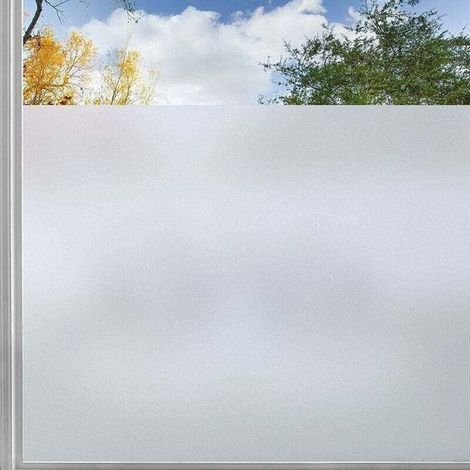 Lámina electrostática para ventanas, opaca, con bloqueo UV, reutilizable, antirreflejos, de adherencia estática esmerilada, diseño de cuadrícula para facilitar el corte, ideal para oficina, baño, dorm (1/5)