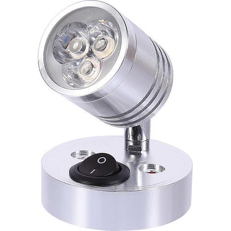Lampe LED 12V en aluminium avec ventouse pour toit de camping-car ou applique murale universelle pour yacht-5.7X5.7X9CM-Silver (1/4)