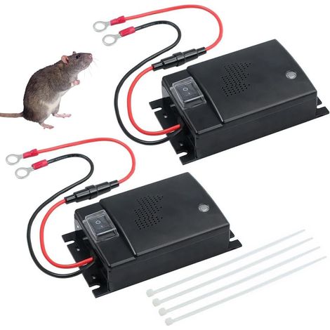 2x Ultraschall-Abwehrgerät, automatisches Ultraschall-Abwehrgerät für Haustiere/Mäuse/Ratten, automatische Schädlingsbekämpfung, 12V, Fahrzeugschutz gegen Nagetiere (1/5)