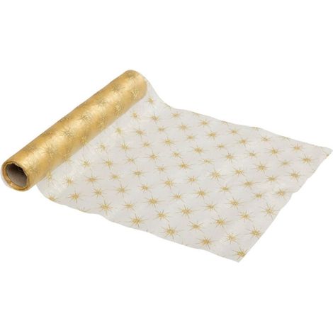 Chemin de table Organza OR Etoiles 28 x 500 cm - Feeric Christmas