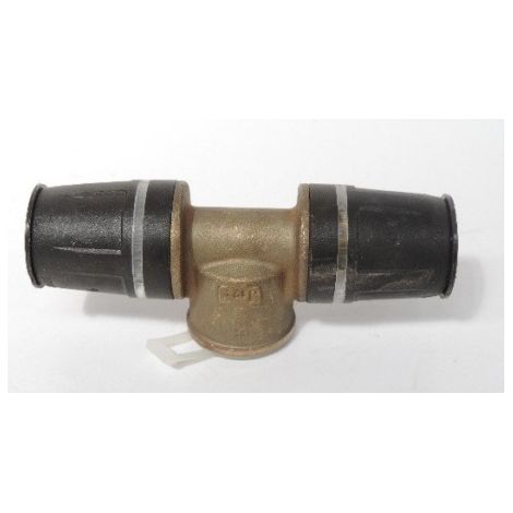 Té sortie femelle pour tube multicouche Ø 25mm F20X27 (25 x Rp 3/4") bi-matière laiton / PPSU plomberie TECELOGO TECE 8710404