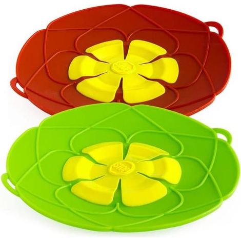 Lot de 2 couvercles anti-débordement de cuisson en silicone / Couvercles multiples - Plusieurs couleurs (1/4)
