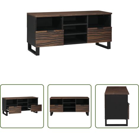 Meuble TV - Unites TV avec tiroir Noyer 100 x 33 x 46 cm Bois d'ingénierie (1/5)