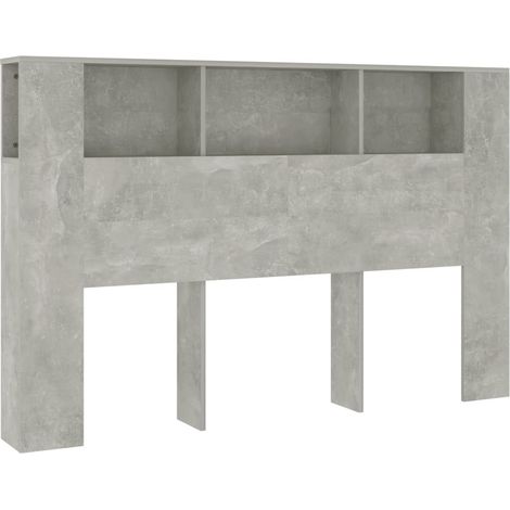 Testiera con accessorio letto contenitore ripiano comodino 160 x 18,5 x 104,5 cm MDF grigio TDL0200036