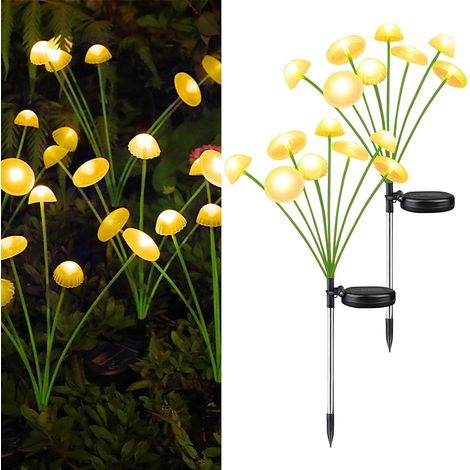 2 Pièces Lumière Méduse Extérieure Solaire Lucioles, 2 Modi Balancer Pilze Lumière Solaires, Lampe Pilze Solaire à Piquer Dans le Sol pour Jardin Extérieur Patio Arbustes (1/5)