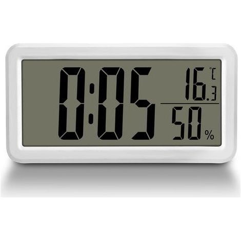 carmdering - Réveil numérique - Horloge murale numérique à piles avec grands chiffres, affichage de la température, pour salon, chambre, école (1/5)