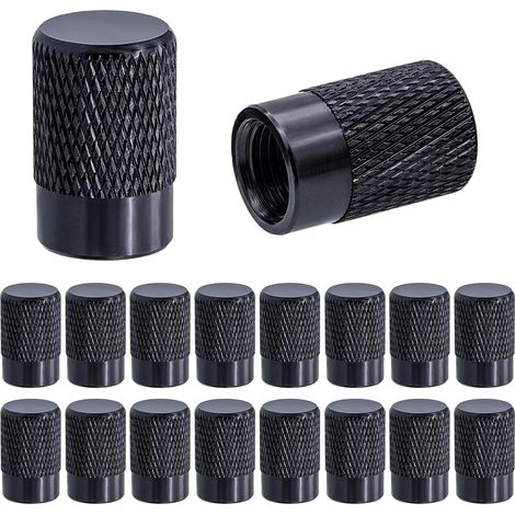 Bouchons de Valve Pneu Voiture, Capuchon Potence en Aluminium, Poussière de Tige de Roue de Pneu, Capsules de Valve avec Joint d'étanchéité pour Automobiles, SUV, Motos, Vélos (1/5)