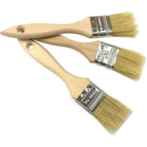 3 professionelle flache Pinsel – hochwertige Naturborsten – vielseitige Pinsel – Set mit 3 Pinseln
