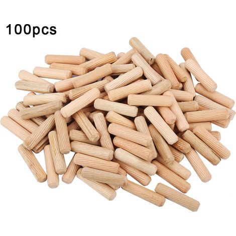 100pcs/Set Wood Dowel Pins Cross Grain DIY Wood Pins for Furniture M10 x 40mm