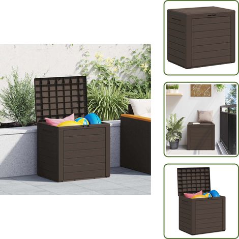 The Living Store Gartentruhe Braun 58,5x46x55 cm Polypropylen - Gartenbox (1/5)