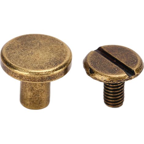 200 jeux de vis Chicago, 9,5 x 8 mm, en laiton épais et dur, plaqué cuir uniformément, pour albums photo, finition bronze antique.