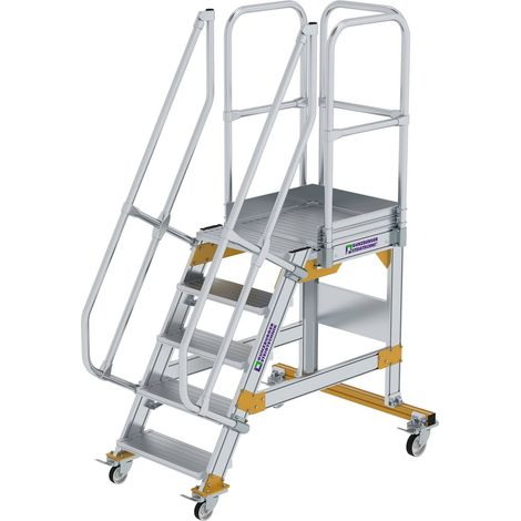 MUNK Plattformtreppe fahrbar 60° Stufenbreite 600mm 5 Stufen