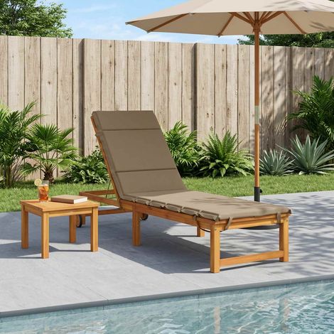 vidaXL Sunlounger Cushion GEMERT 100% Polyester Taupe 200 x 50 x 3 cm (1/5)
