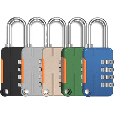 Corde non incluse. Cadenas à combinaison à 4 chiffres, idéal pour l'école, la maison, le bureau, les casiers de rangement, les casiers de salle de sport, les tiroirs et les placards. (1/5)