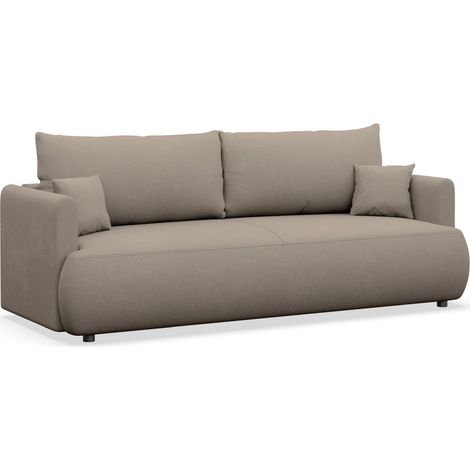 Selsey Ovo Mini – 3-Sitzer Schlafsofa mit Bettkasten, Chenille Easy-Clean, graubeige (1/5)