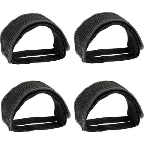Lot de 4 sangles pour pédales de vélo pour enfants, noires, pour fixer les pédales de vélo (1/4)