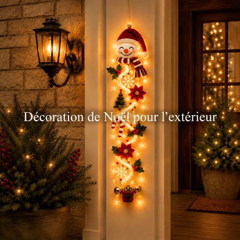 Accroche-porte lumineux à suspendre - bonhomme de neige, décoration de Noël 200 g – Livraison gratuite