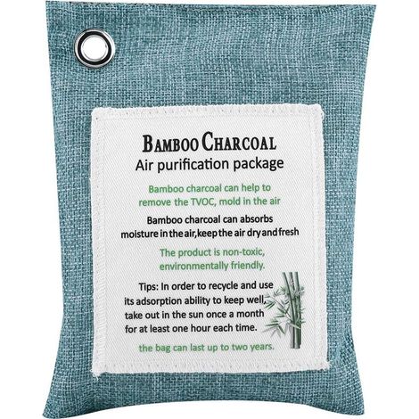 Sac de Charbon Purificateur D'air Naturel De Bois Activé Bambou Absorbeur D'odeur Eliminator Home Chaussures De Voiture Désodorisant pour Fridgerator Toilette Salles De Bains(Bleu foncé)