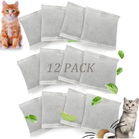 Beyamis Sachets déodorants spéciaux pour litière pour chats au charbon actif, blancs, 12 pièces (1/5)