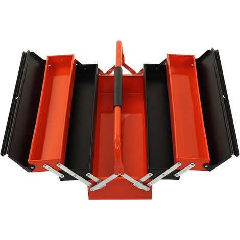 Boîte à outils pliable et multifonctionnelle à 3 niveaux, grande capacité, portable, idéale pour le garage. (1/5)