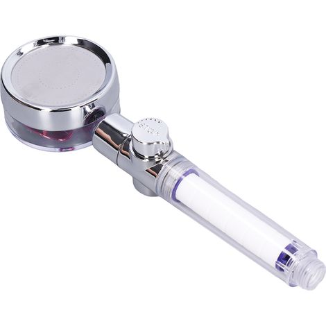 Rote Handbrause mit Ventilator, 360° drehbarem Turbo-Duschkopf, G1/2 Wasserstopp, herausnehmbarem Filter, Druckstrahl, frei drehbar, inklusive 3 Luftpolsterbeuteln. (1/5)