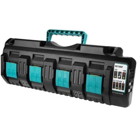 Neues 14,4-V-18-V-Akkuladegerät für DC18SF, LXT Li-Ion-Schnellladegerät für BL1430 BL1450 BL1440 BL1860 BL1850 BL1840 BL1830 BL1815, Ersatz für DC18RC, DC18RD, DC18RA, 4-Port