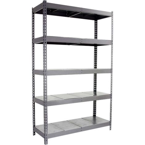 Estantería metálica sin tornillos SIMONRACK de 5 estantes (200x150x45cm) GRIS Y GALVANIZADO (1/5)