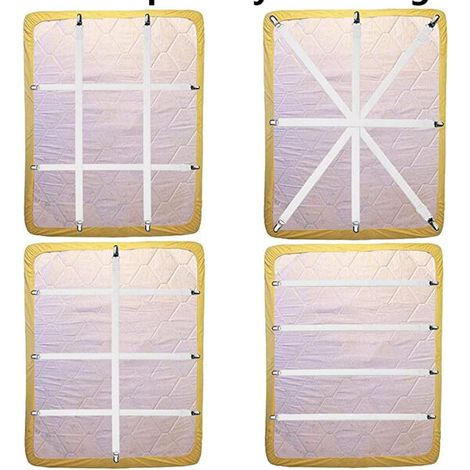 Extension de 21,2" à 86,6" 4 pièces réglables sous le canapé, matelas, attache pour drap de lit, convient à tous les matelas carrés (blanc)