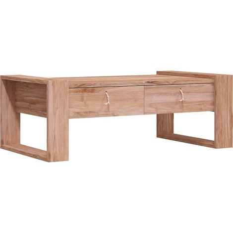 Tavolino da Salotto 110x60x40 cm in Legno Massello di Teak vidaXL (1/5)