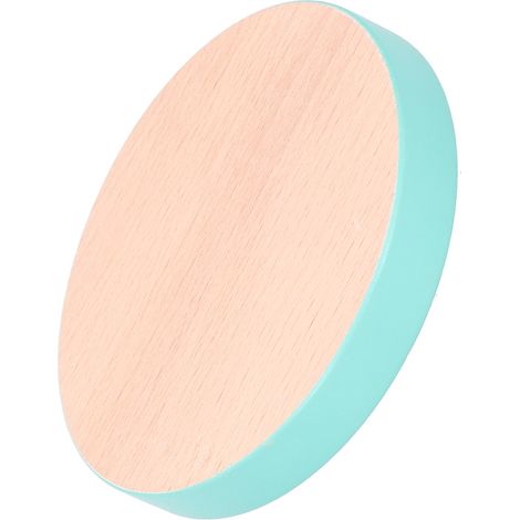 Dessous de verre rond en bois, set de table, dessous de verre rond résistant à la chaleur, pour la maison et la cuisine, bleu (1/5)