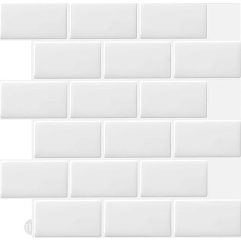 Dos adhesivos de pared 3D autoadhesivos - fáciles de pegar - protección antisalpicaduras - aptos para cocinas y baños - 30,5 x 30,5 cm - Estilo B (1/5)