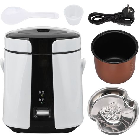 Mini Cuiseur à Riz 1.2L Intelligent avec Fonction de Maintien au Chaud, Multifonction, Noir et Blanc, Prise UE 220V (1/5)