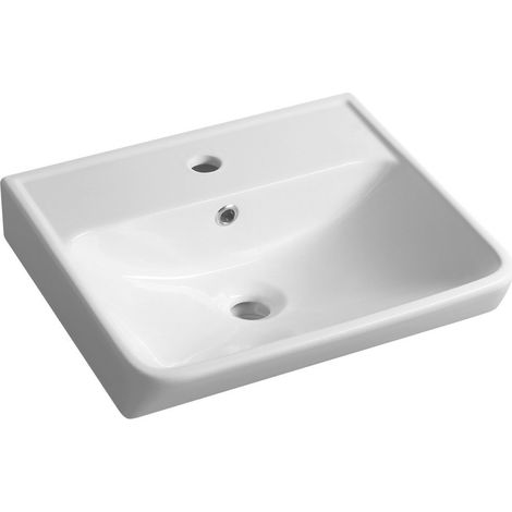 NEON Lavabo en céramique 50x41,5cm, blanc (1/4)