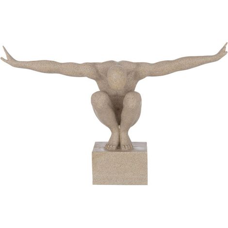 Statuette Déco sur Socle "Athlète" 49cm Beige (1/3)